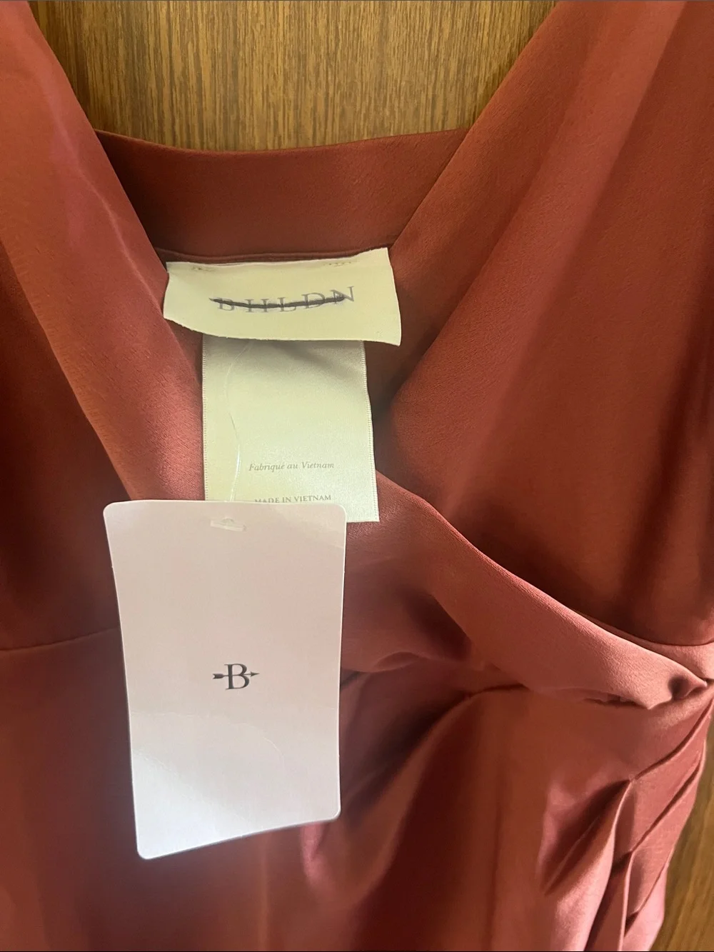 BHLDN Rust Satin Slip Gown with Side Slit - Picture 4 of 6